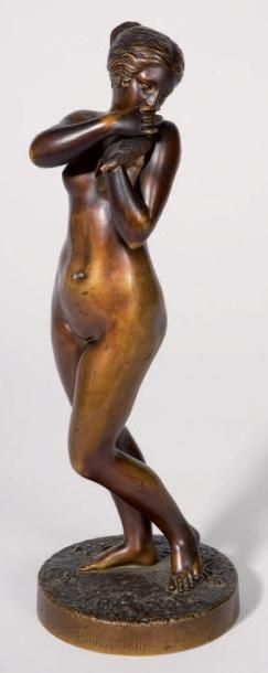 Charles FRAIKINE (1897-1967) Jeune fille à la colombe Epreuve en bronze à patine...