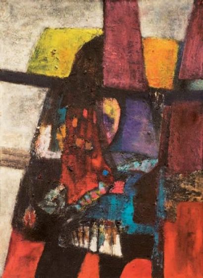 ROUSSILLON Jean (1931- 2009) Les vigilants Huile sur toile 99 x 73 cm