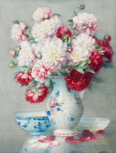 Isidore ROSENSTOCK (1880-1956) Bouquet de pivoines Aquarelle sur papier, signée en...