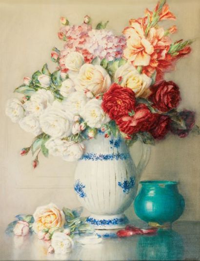 Isidore ROSENSTOCK (1880-1956) Bouquet de fleurs Aquarelle sur papier, signée en...