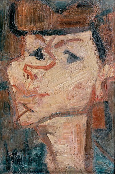 GEN PAUL (1895-1975) Portrait de femme Huile sur panneau d'isorel, signée en bas...