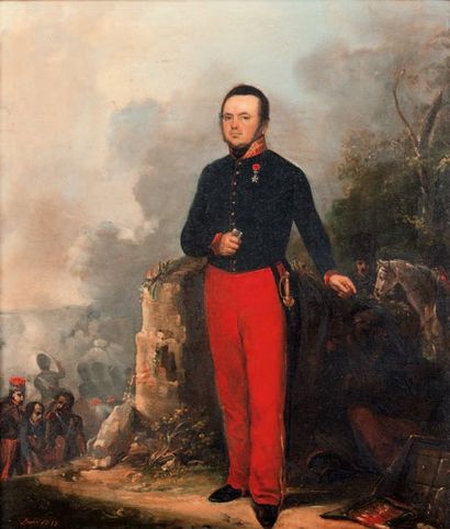 Jean-Louis DUCIS (1775-1847) Portrait d'un chirurgien militaire devant un campement...