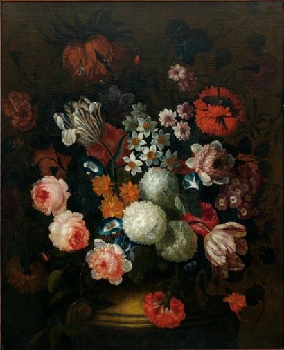 Pieter HARDIME (Anvers 1677-La Haye 1758) Bouquet de fleurs Toile. 73 x 59 cm