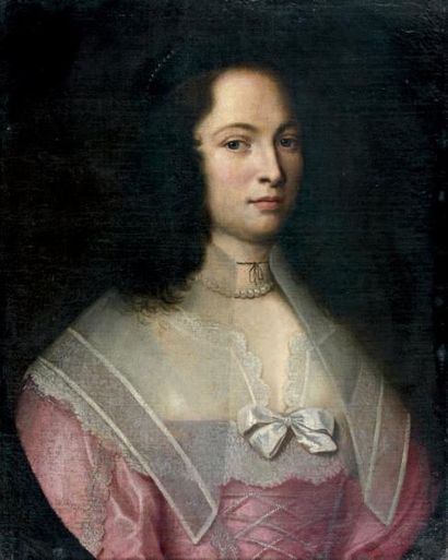 École FLAMANDE, vers 1630, entourage de Van DYCK Portrait de jeune femme en robe...