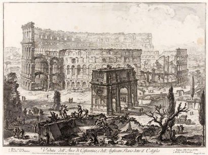 Giovanni Battista PIRANESI Veduta dell'arco di Costantino e dell'Anfiteatro Flavio...