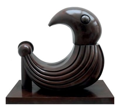 Franco ADAMI (né en 1933) Oiseau Sage, 2009 Bronze à patine marron. Fondeur Guastini....