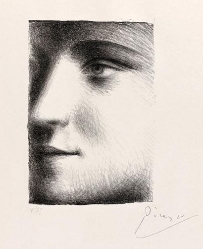Pablo PICASSO Visage de Marie-Thérèse, 1928 Lithographie, 20,7 x 14,4 cm, marges...