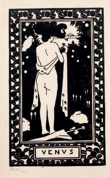 Jean-Emile LABOUREUR Vénus, 1906 Bois, 25,4 x 15,4 cm, marges 29 x 18,5 cm (Laboureur...