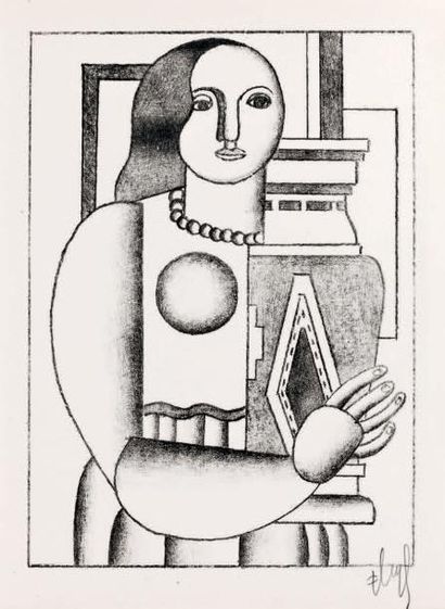 Fernand Leger Femme tenant un vase, 1928 Lithographie, 24 x 17,5, marges 28 x 22,7...