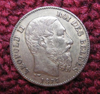 BELGIQUE 20 Francs or, Léopol II, 1874 1 PIECE DE MONNAIE OR