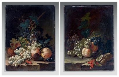 Johann Amandus WINK (Eichstätt, 1748 - Münich, 1817) Nature morte aux raisins, figues...