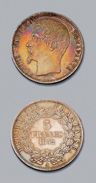 null Deuxième République (1848-1852) 5 francs, Louis Napoléon Bonaparte. 1852. Paris....