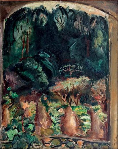 Emile Othon FRIESZ (1865-1916) Fenêtre de l'atelier des jarres, Cap Brun Toulon,...