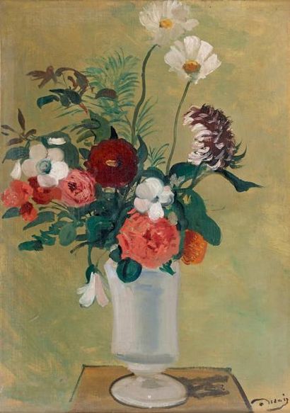 André DERAIN (1880-1954) Fleurs des champs dans un vase, vers 1936-38 Huile sur toile...