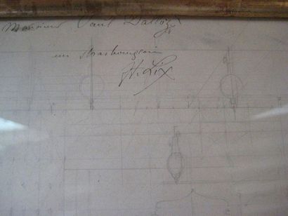 Frédéric Théodore Lix (1830-1897) L'assemblée Crayon sur papier Dédicacé à Mr Paul...