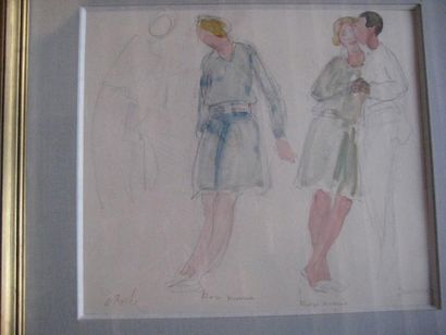 Odilon ROCHE (1868- 1947) "Rose Marie" crayon et aquarelle Signé en bas à droite...