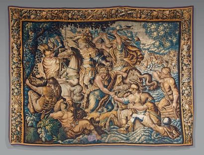 null Une tapisserie d'Aubusson. Tenture de l'histoire d'Alexandre d'après Charles...