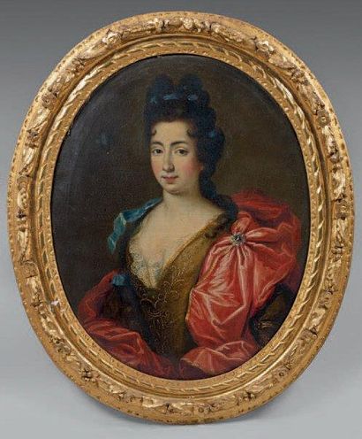 École FRANÇAISE du XVIIIe siècle Portrait présumé de la duchesse de Bourgogne Toile...