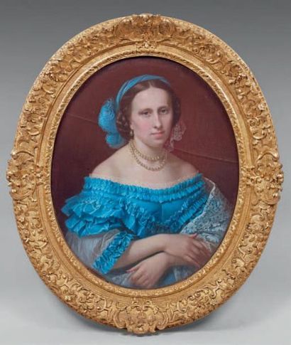 Thédore FANTIN LATOUR (1805-1872) Portrait de la vicomtesse de Cosnac, née Gersende...