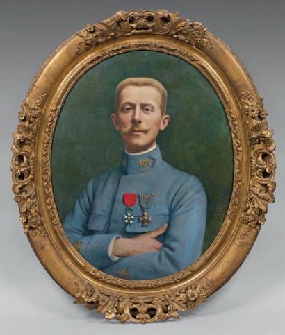 École Française du XIXe siècle Portrait de Thibaud de Chasteigner Toile. RM