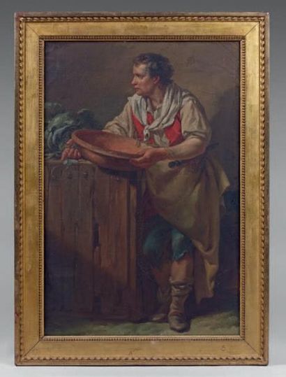 École FRANÇAISE du XIXe siècle, suiveur de Nicolas LEPICIE Portrait d'homme au tablier...