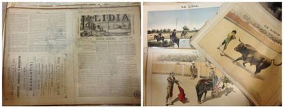 null Lot de trente-huit revues espagnoles traitant de l'art de la Lidia. Revues illustrées...