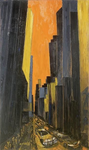 Olivier CATTE (1957) "New York City #17", 1999 Huile sur toile. Signée et datée "99"...