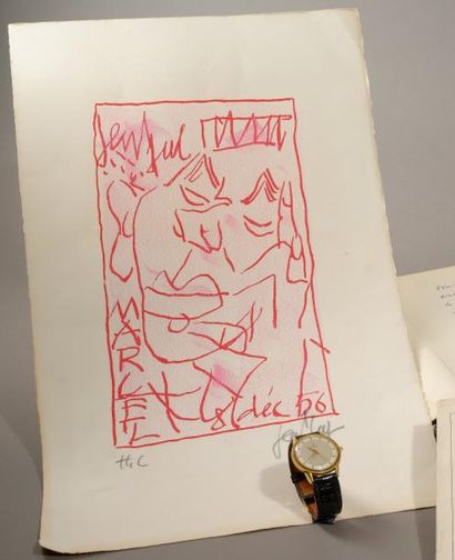 GEN PAUL (1895-1975) «Portait de Marcel Aymé» Litho HC. 30 x 17 cm