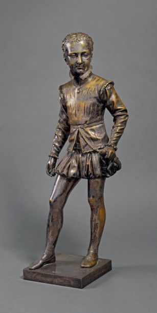 François Joseph BOSIO (1768-1845) Henri IV enfant Épreuve en bronze argenté. (Usures)....