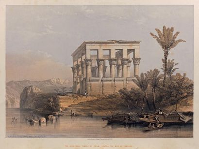 null Le Temple de Philae dénommé «le lit du pharaon» 41 x 60,5 cm. Vue: 34,5 x 49...