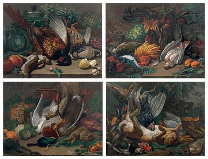 Francesco TRONCOSSI dit Joseph François PARIS (1748-1871) Natures mortes aux animaux,...