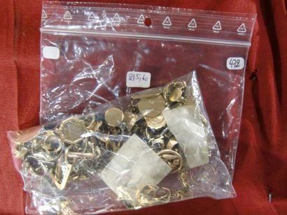 null Lot de débris de bijoux d'or jaune (750) parties métal. Poids brut: 215,60 ...