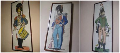 null Série de 6 reproductions couleur, images d'Epinal "Les militaire"