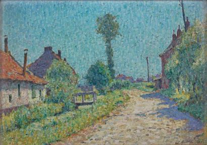 Emile ANSELET (Charleville 1865 - Saintes 1951) 
Vue de village
Toile. Signé et daté...