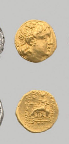 null Istros (II-Ier s. av. J.-C.) Statère d'or au type de Lysimaque. 8,17 g. Tête...