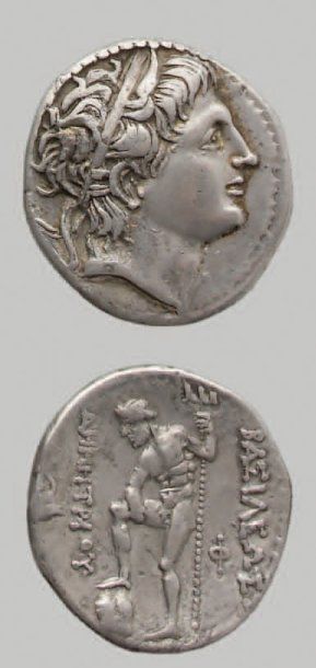 null Démétrius Poliorcète (306-283 av. J.-C.) Tétradrachme. 16,52 g. Sa tête cornue...