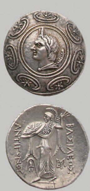 null Antigone Gonatas (277-239 av. J.-C.). Tétradrachme. 16,68 g. Tête de Pan à g....