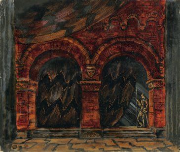 null Le Roi Lear, Grand Théâtre Dramatique, Saint-Pétersbourg, 1920 Gouache et encre...