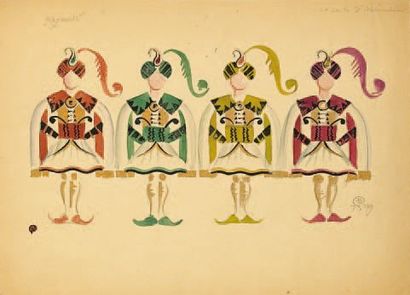 null Raymonda, Ballet National Lituanien, Kaunas, 1932 Deux projets de costumes pour...