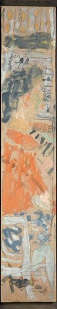 Jean POUGNY (1892-1956) La chaise Huile sur carton, cachet de la signature en bas...