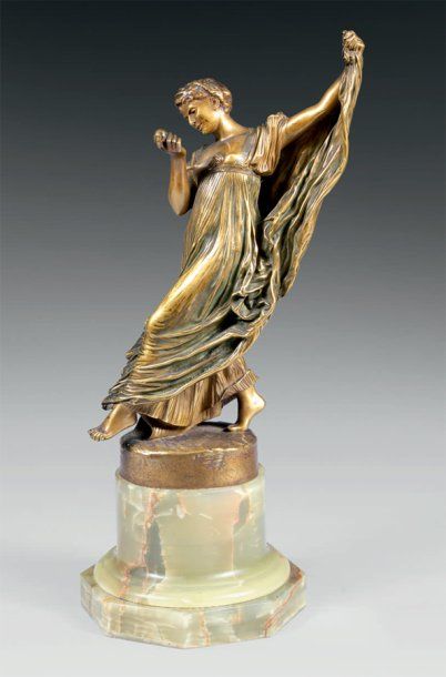 Jean-Léon GERÔME (1824-1904) Danseuse à la pomme ou la danse Bronze doré porte :...