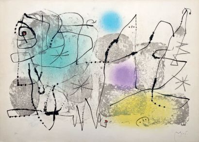 Joan MIRO (1893-1983) 
Sommeils
Lithographie en couleurs signée annotée H.C.
(Maeght...