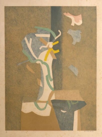 André BEAUDIN (1895-1979) 
Composition abstraite
Lithographie, signée en bas à droite...