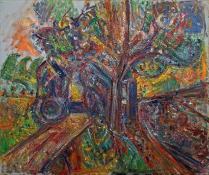 Pinchus KREMEGNE (1890-1981) Paysage avec arbres
Huile sur toile, non signée.

