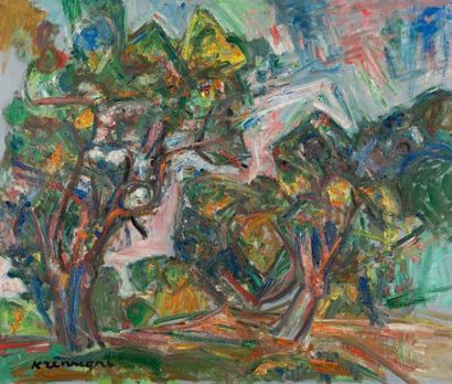 Pinchus KREMEGNE (1890-1981) Paysage de Céret
Huile sur toile, signée en bas à gauche.
54,5...
