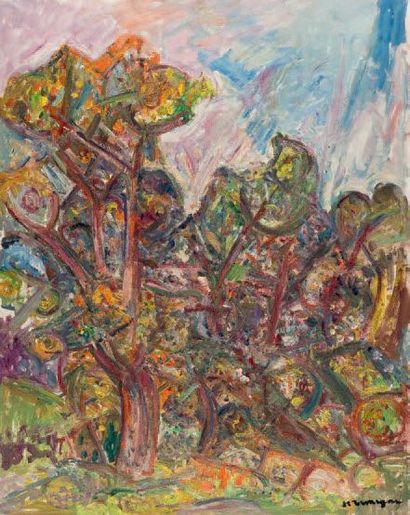 Pinchus KREMEGNE (1890-1981) Les arbres
Huile sur toile, signée en bas à droite.
81...