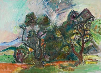 Pinchus KREMEGNE (1890-1981) Paysage aux arbres
Huile sur toile, non signée.
54 x...