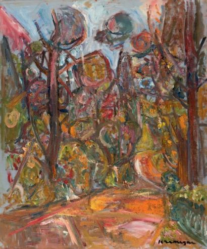 Pinchus KREMEGNE (1890-1981) Les arbres
Huile sur toile, signée en bas à droite.
65...