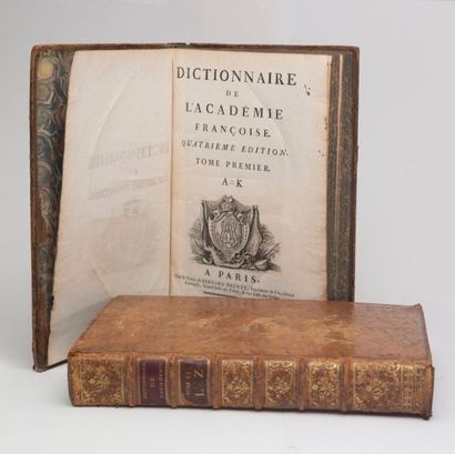 null DICTIONNAIRE DE L'ACADÉMIE FRANÇOISE. Paris, Brunet, 1762. 2 volumes in-folio,...
