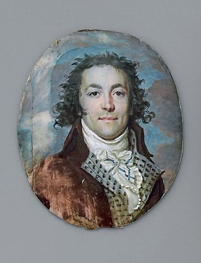 ATTRIBUÉ à François DUMONT (Lunéville 1751-Paris 1831) Portrait de jeune homme en...